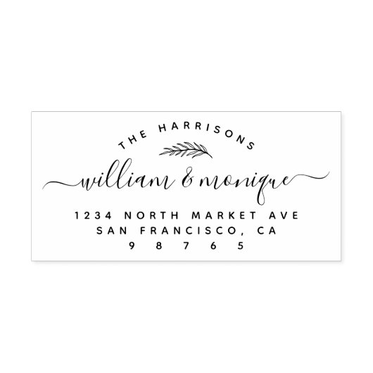 Tampons Encreurs Chic Botanique Mariage manuscrit Adresse de retour (Impression)