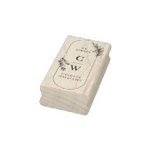 Tampons Encreurs Chic Elegant Botanical Ex Libris Initiales Nom (Tampon)
