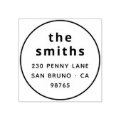 Tampons Encreurs Chic Modern Bold Nom de famille Adresse circulaire (Impression)