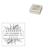 Tampons Encreurs Chic Pré-dessiné Nom Feuilles Adresse de retour (Tamponné)