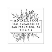 Tampons Encreurs Chic Pré-dessiné Nom Feuilles Adresse de retour (Impression)