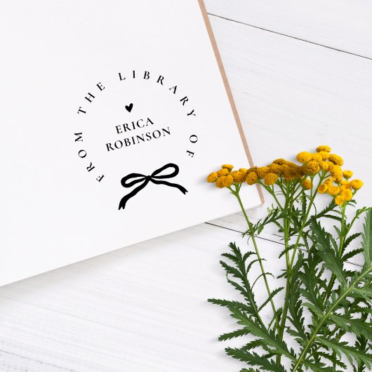 Tampons Encreurs Chic Ribbon Round Elegant Library Book