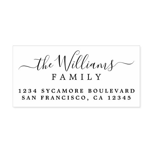 Tampons Encreurs Chic Script Calligraphy Nom de famille Adresse de (Impression)