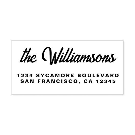 Tampons Encreurs Chic Script Calligraphy Nom de famille Adresse de (Impression)