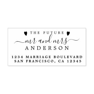 Tampons Encreurs Chic Script Future M. Mme Mariage Adresse de retou