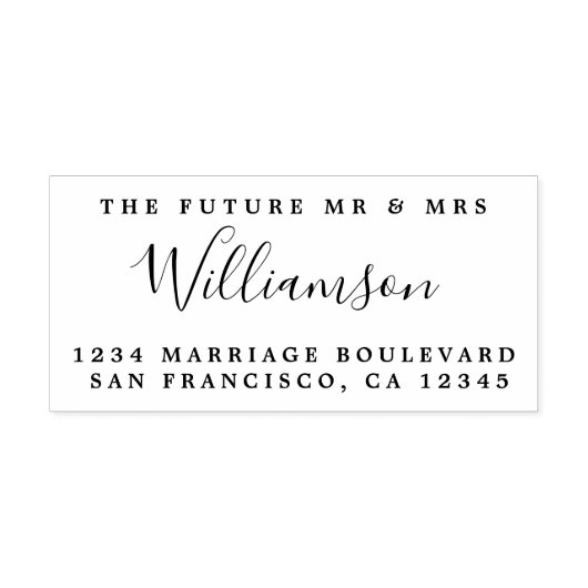 Tampons Encreurs Chic Script Future M. Mme Mariage Adresse de retou (Impression)
