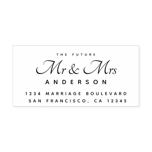 Tampons Encreurs Chic Script Future M. Mme Mariage Adresse de retou (Impression)