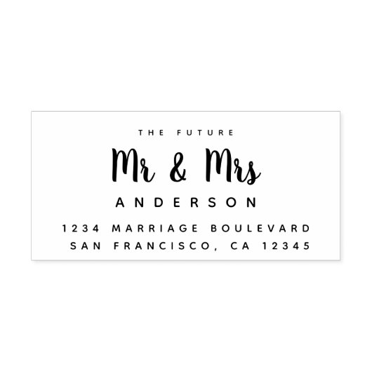Tampons Encreurs Chic Script Future M. Mme Mariage Adresse de retou (Impression)
