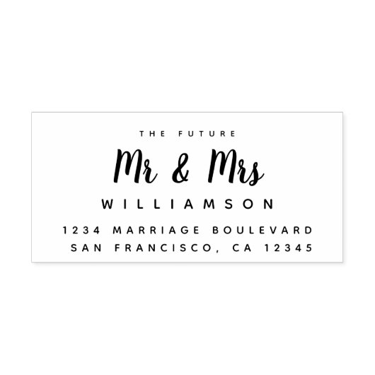 Tampons Encreurs Chic Script Future M. Mme Mariage Adresse de retou (Impression)
