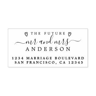 Tampons Encreurs Chic Script Future M. Mme Mariage Adresse de retou