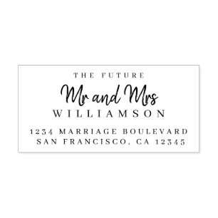 Tampons Encreurs Chic Script Future M. Mme Mariage Adresse de retou