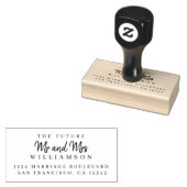 Tampons Encreurs Chic Script Future M. Mme Mariage Adresse de retou (Tamponné)