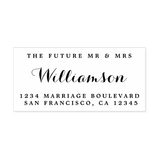 Tampons Encreurs Chic Script Future M. Mme Mariage Adresse de retou (Impression)