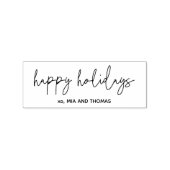 Tampons Encreurs Chic Script Happy Holidays Nom personnalisé (Impression)