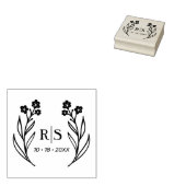 Tampons Encreurs Chic tendance Fleurs sauvages Mariage Initiales Mo (Tamponné)