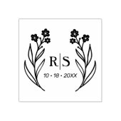 Tampons Encreurs Chic tendance Fleurs sauvages Mariage Initiales Mo (Impression)