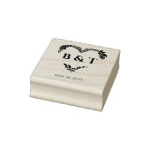 Tampons Encreurs Chic Wildflowers & Branches Heart Shape Initials (Tampon)