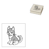 Tampons Encreurs Chien chiot gris et blanc Husky (Tamponné)