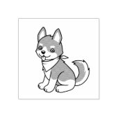 Tampons Encreurs Chien chiot gris et blanc Husky (Impression)