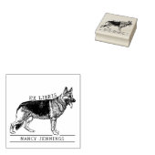 Tampons Encreurs Chien de berger allemand mignon Ex Libris de bibli (Tamponné)