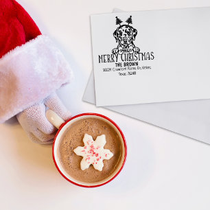 Tampons Encreurs Chien de Dalmatie Joyeux Noël Adresse de retour