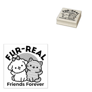 Tampons Encreurs Chien et chat mignons 'Amis pour toujours Fur-Real