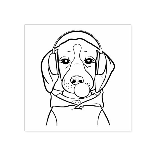 Tampons Encreurs Chien frigorifique avec Bubblegum Funny Beagle (Impression)