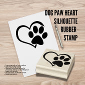 Tampons Encreurs Chien Paw Coeur Silhouette Timbre en caoutchouc