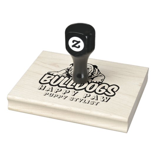 Tampons Encreurs Chien personnalisé Bulldog Portrait Timbre, joyeux (Tampon)