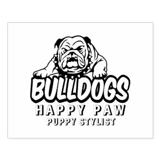 Tampons Encreurs Chien personnalisé Bulldog Portrait Timbre, joyeux