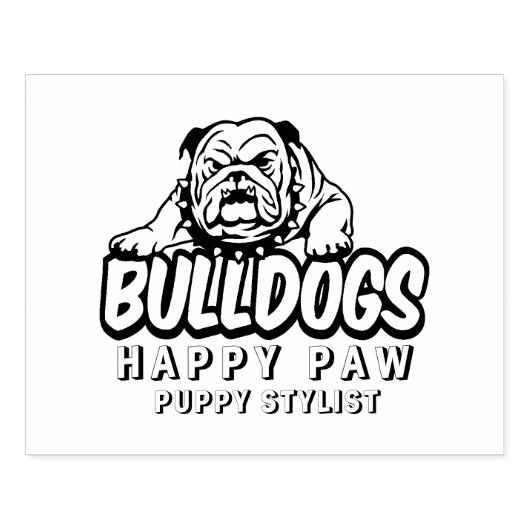 Tampons Encreurs Chien personnalisé Bulldog Portrait Timbre, joyeux (Impression)