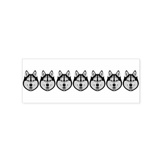 Tampons Encreurs Chiens d'illustration face Sibérien Husky (Impression)