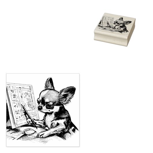 Tampons Encreurs Chihuahua Artiste No 3 Timbre en caoutchouc (Tamponné)