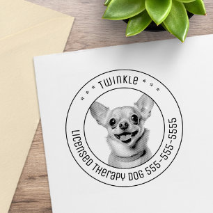 Tampons Encreurs Chihuahua Chien animal de compagnie photo Round