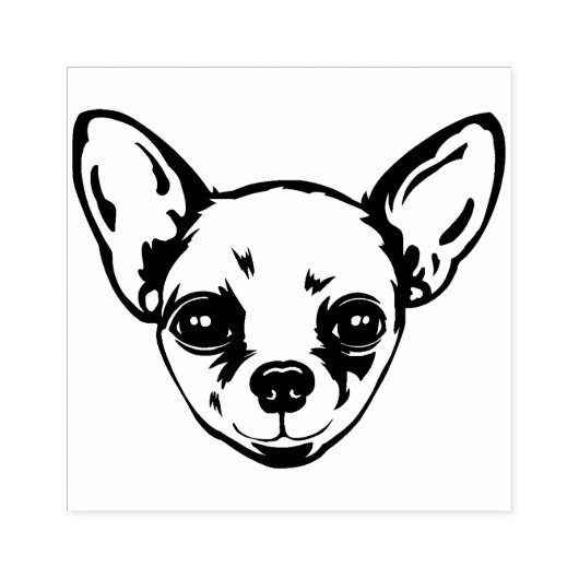 Tampons Encreurs Chihuahua dog face silhouette (Impression)