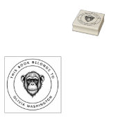 Tampons Encreurs Chimpanzé Personnalisé Ce Livre Appartient Au Nom (Tamponné)