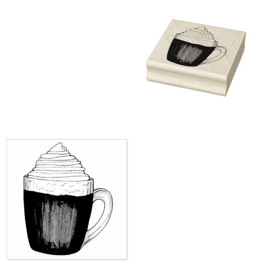 Tampons Encreurs Chocolat Chaud cacao Crème blanchie Boisson d'hive (Tamponné)