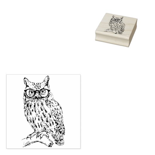 Tampons Encreurs Chouette à Hipster intelligente portant des lunett (Tamponné)