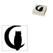 Tampons Encreurs Chouette assise sur le croissant de lune (Tamponné)