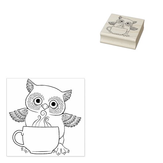 Tampons Encreurs Chouette de nuit avec Timbre en caoutchouc de la c (Tamponné)