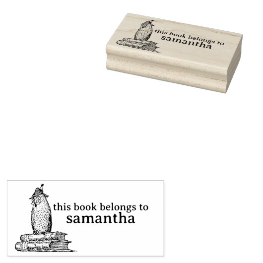 Tampons Encreurs Chouette intelligente avec livres Ce livre apparti (Tamponné)