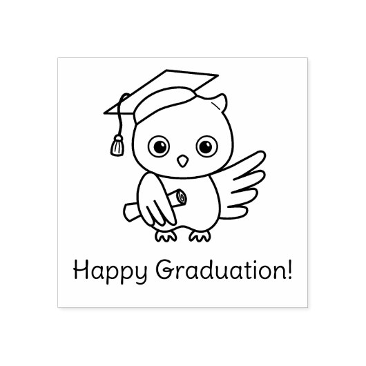 Tampons Encreurs Chouette mûre dans un Casquette de graduation tena (Impression)