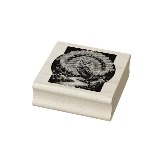 Tampons Encreurs Chouette psychédélique Mandala - Trippy Forest Art (Tampon)