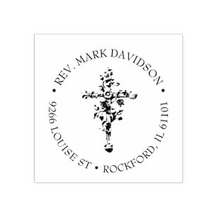 Tampons Encreurs Christian Floral Cross Religieux Vintage