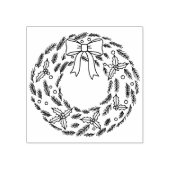Tampons Encreurs Christm Wreath en noir Lignes Silhouette (Impression)