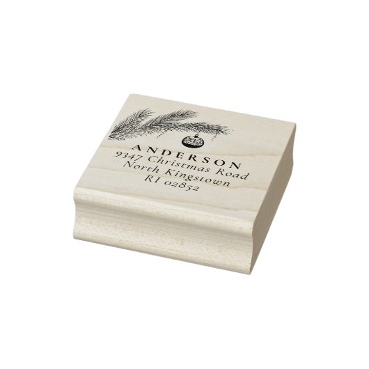Tampons Encreurs Christmas Bauble Elegant Script Retourner l'adress (Tampon)
