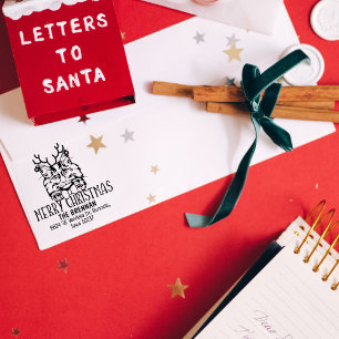 Tampons Encreurs Christmas Norwegian Forest Chat Adresse de retour