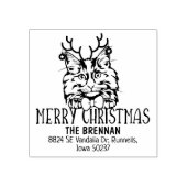 Tampons Encreurs Christmas Norwegian Forest Chat Adresse de retour (Impression)