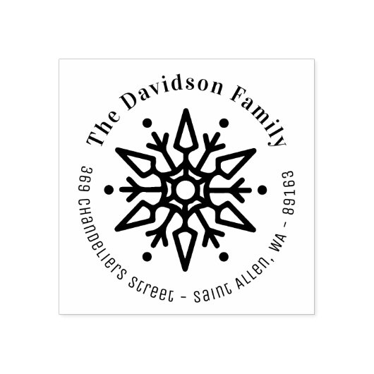 Tampons Encreurs Christmas Snowflake Moderne Adresse de retour (Impression)