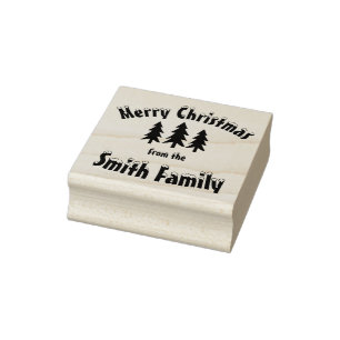 Tampons Encreurs Christmas Tree Merry Christmas Family Name Gift